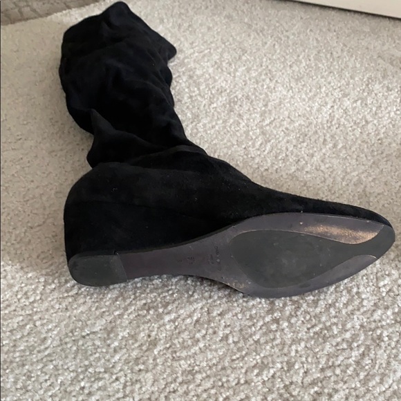 Women’s Black Suede Tall Boots Size 6.5 - Picture 3 of 7